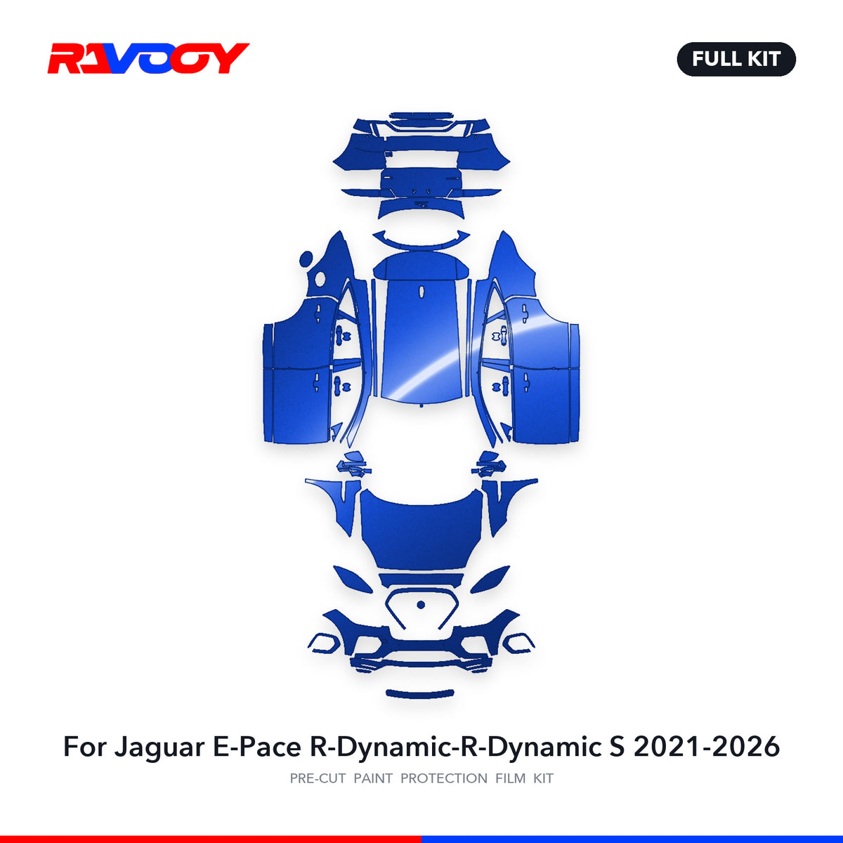 Full vehicle PPF pattern for 2021-2026 Jaguar E-Pace R-Dynamic-R-Dynamic S
