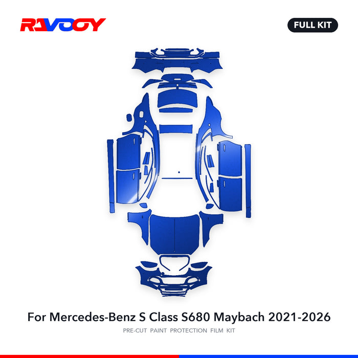 Full vehicle PPF pattern for 2021-2026 Mercedes-Benz S Class S680 Maybach