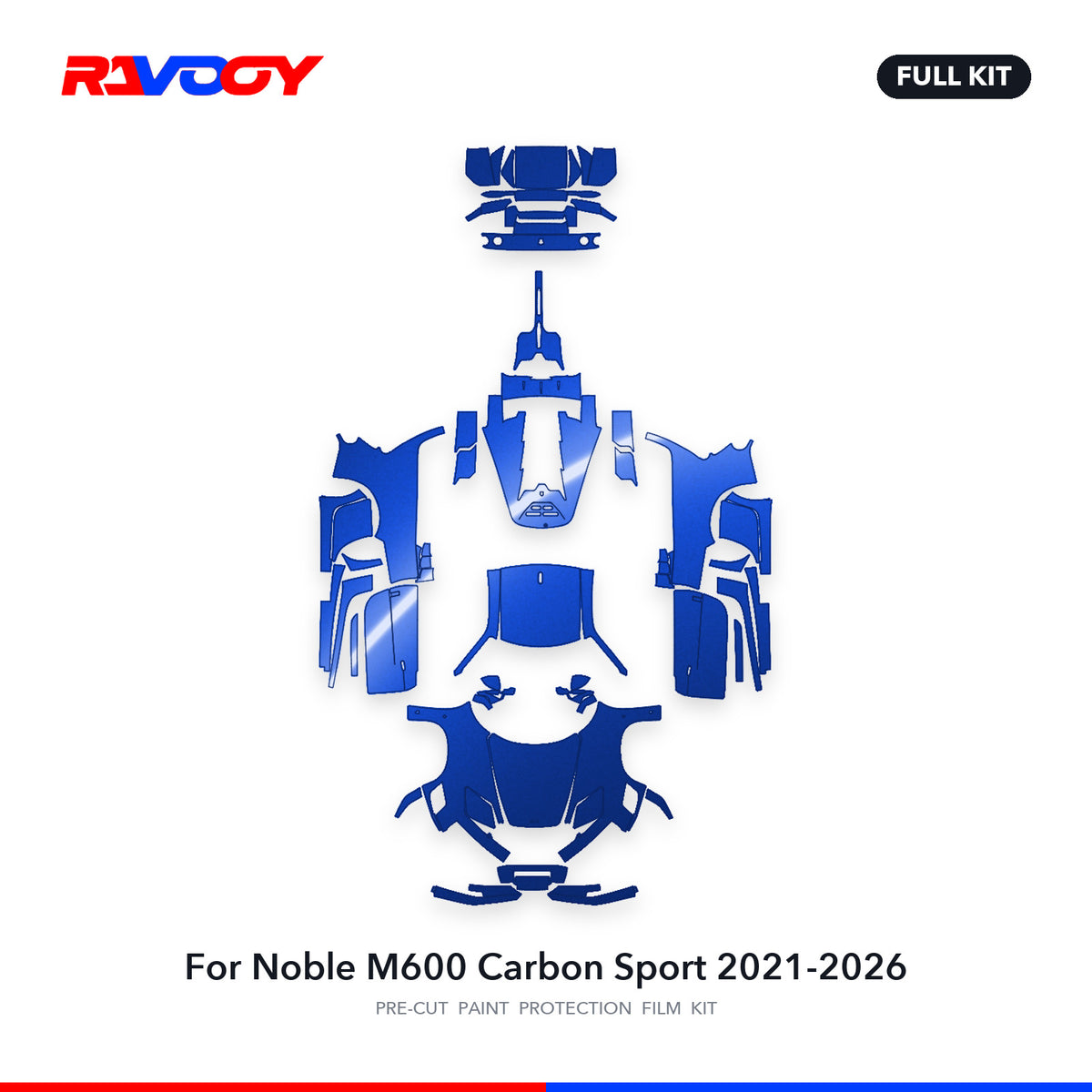 Full vehicle PPF pattern for 2021-2026 Noble M600 Carbon Sport