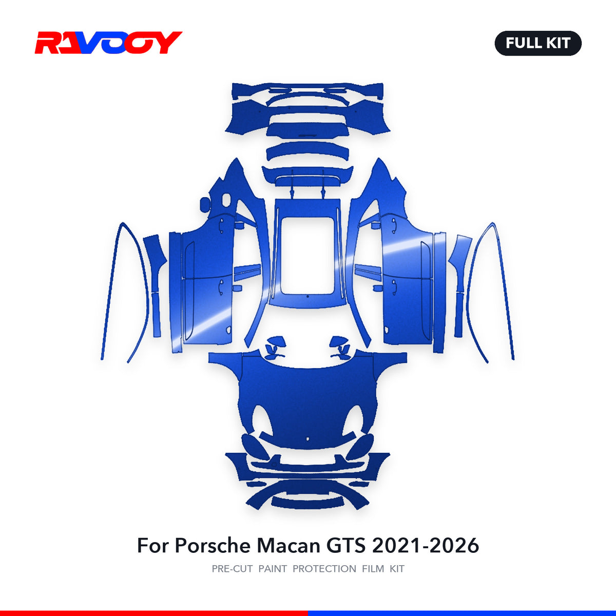 Full vehicle PPF pattern for 2021-2026 Porsche Macan GTS