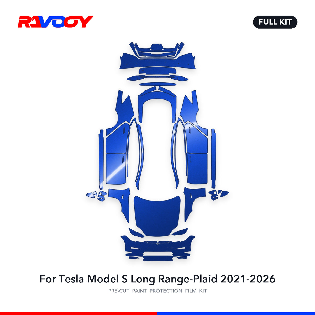 Full vehicle PPF pattern for 2021-2026 Tesla Model S Long Range-Plaid