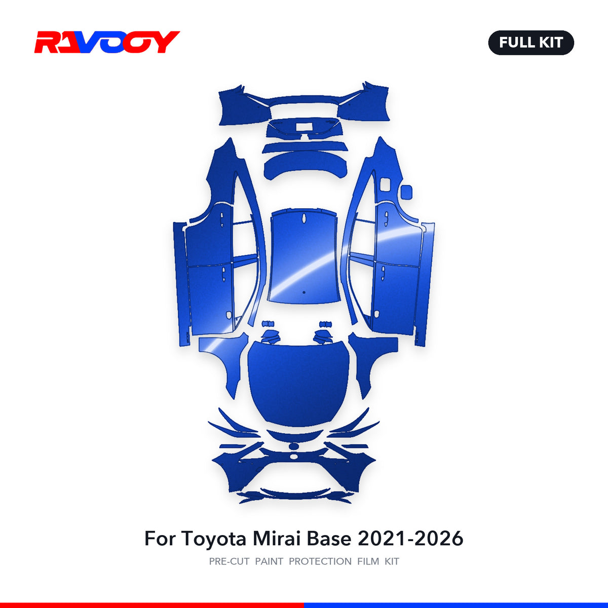 Full vehicle PPF pattern for 2021-2026 Toyota Mirai Base