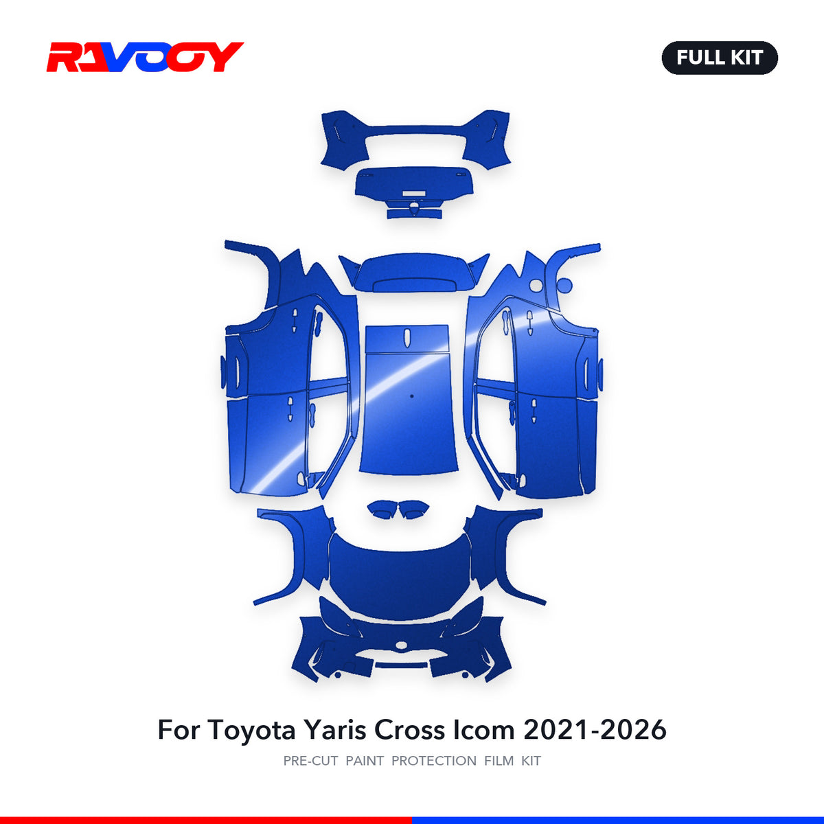 Full vehicle PPF pattern for 2021-2026 Toyota Yaris Cross Icom