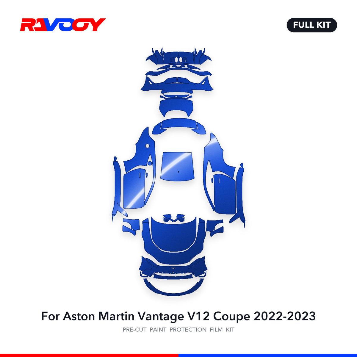 Full vehicle PPF pattern for 2022-2023 Aston Martin Vantage V12 Coupe