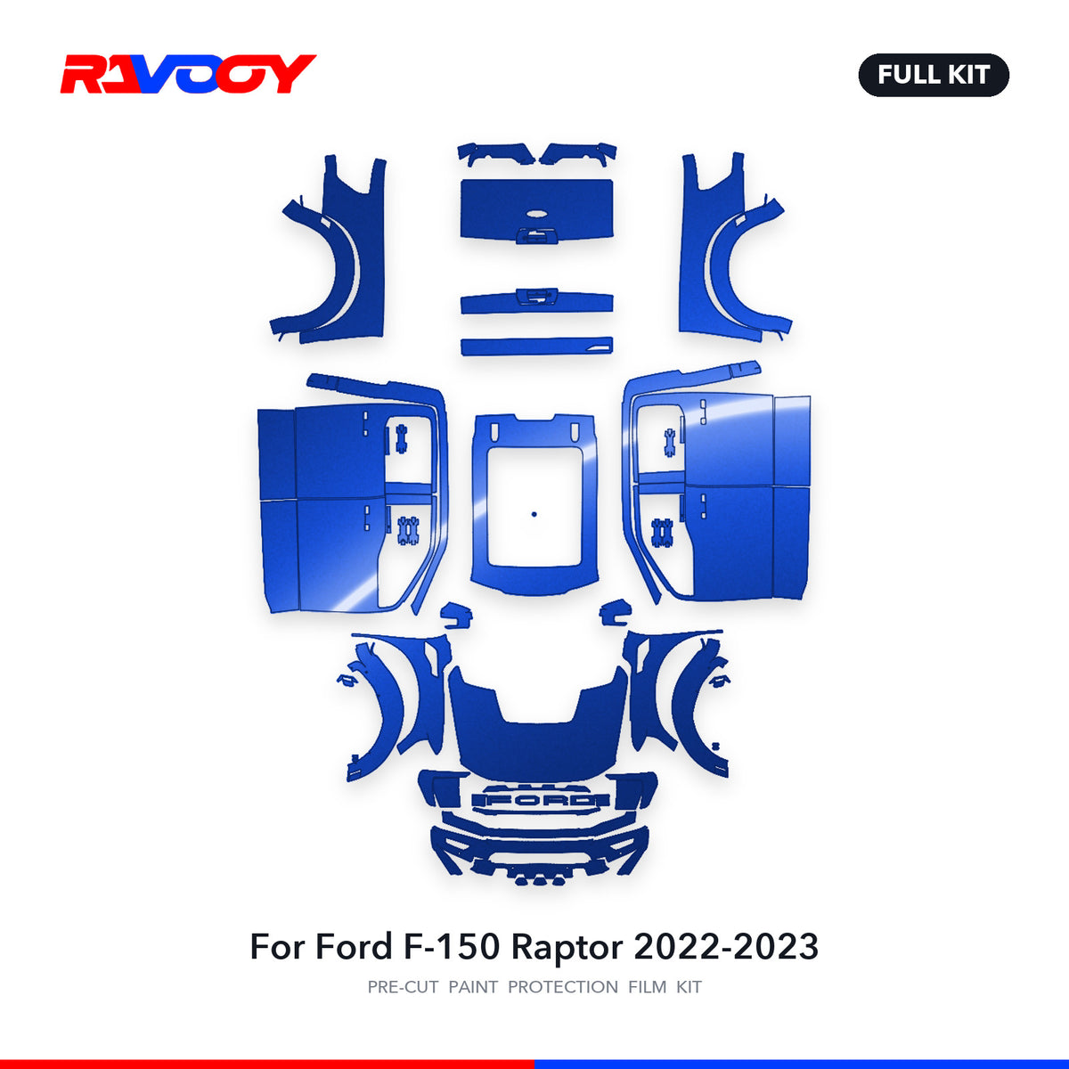 Full vehicle PPF pattern for 2022-2023 Ford F-150 Raptor