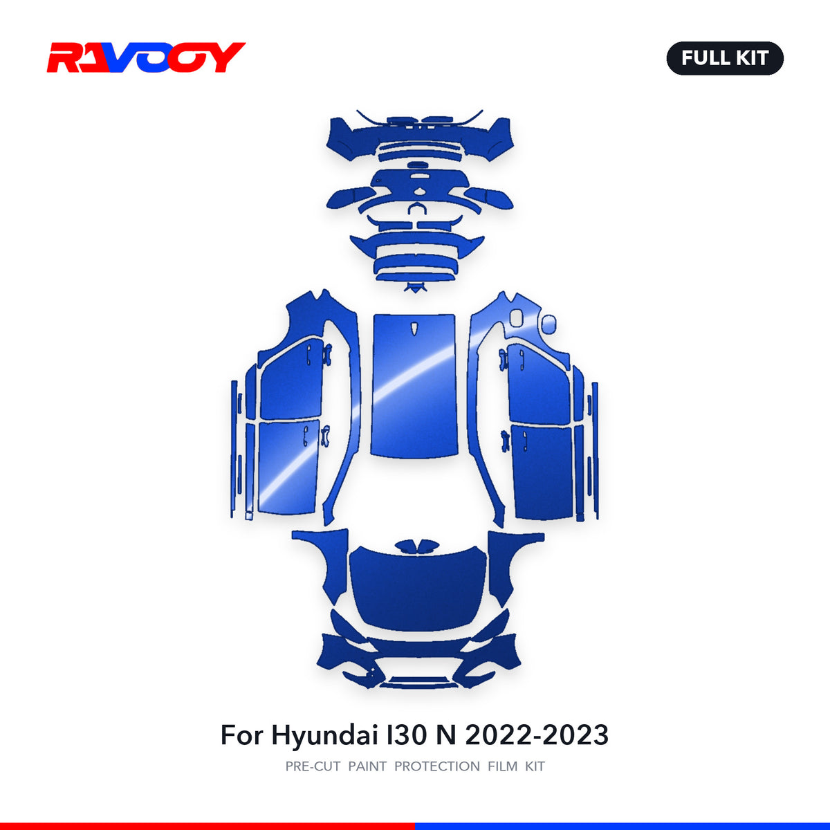 Full vehicle PPF pattern for 2022-2023 Hyundai I30 N