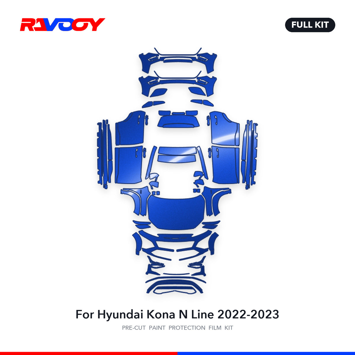 Full vehicle PPF pattern for 2022-2023 Hyundai Kona N Line