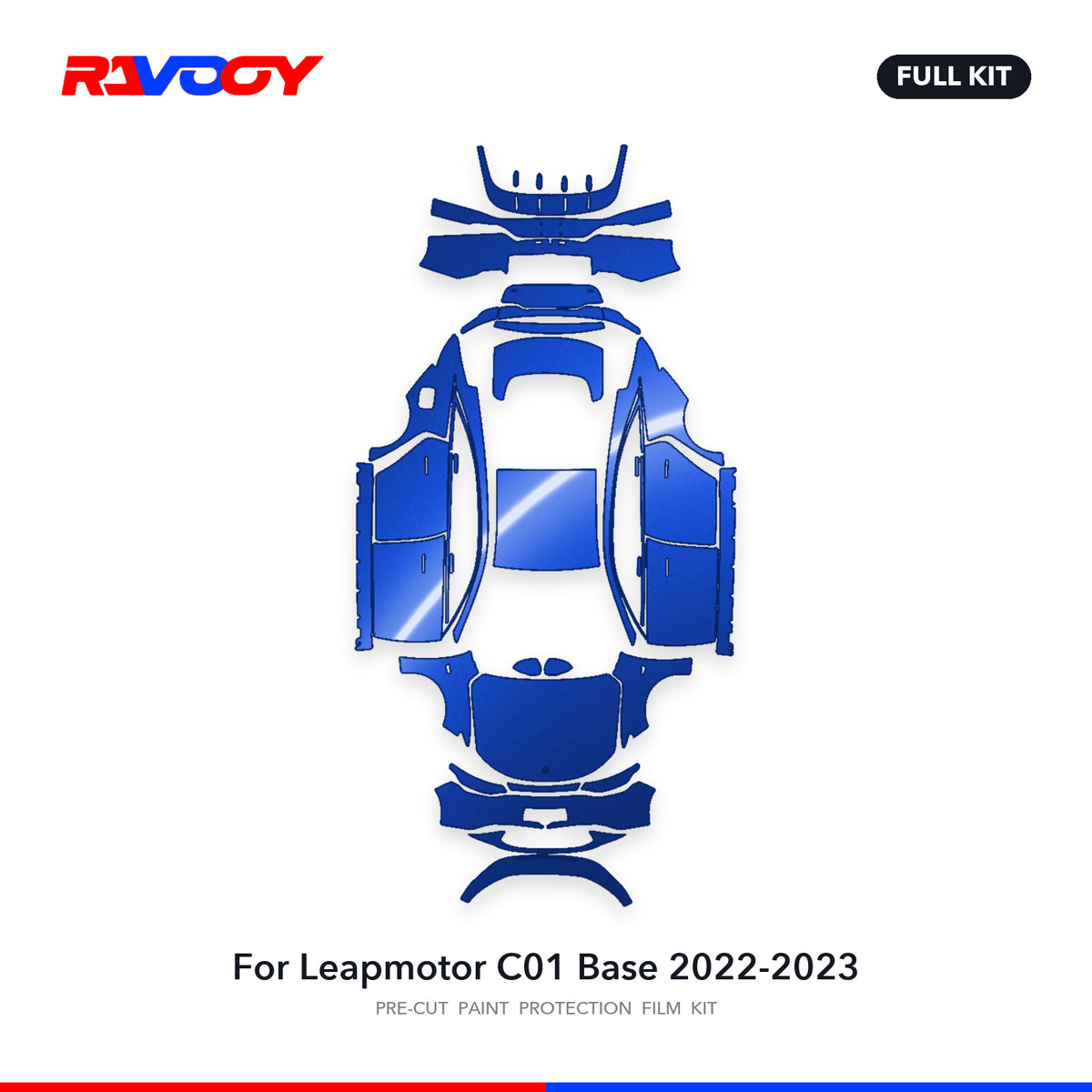 Full vehicle PPF pattern for 2022-2023 Leapmotor C01 Base