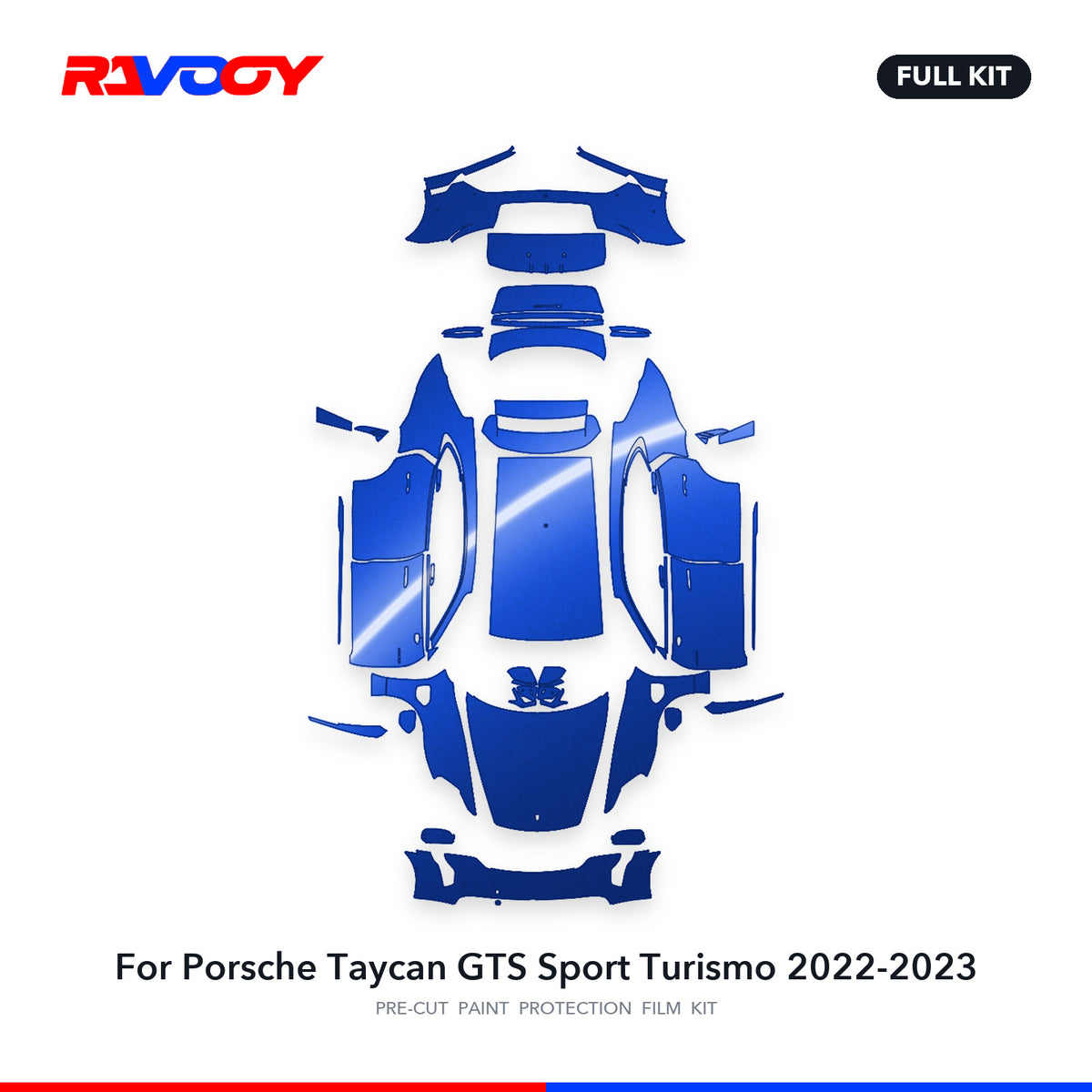 Full vehicle PPF pattern for 2022-2023 Porsche Taycan GTS Sport Turismo