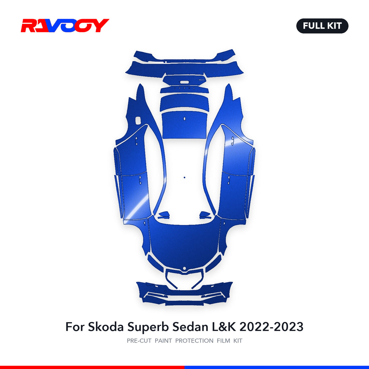 Full vehicle PPF pattern for 2022-2023 Skoda Superb Sedan L&K