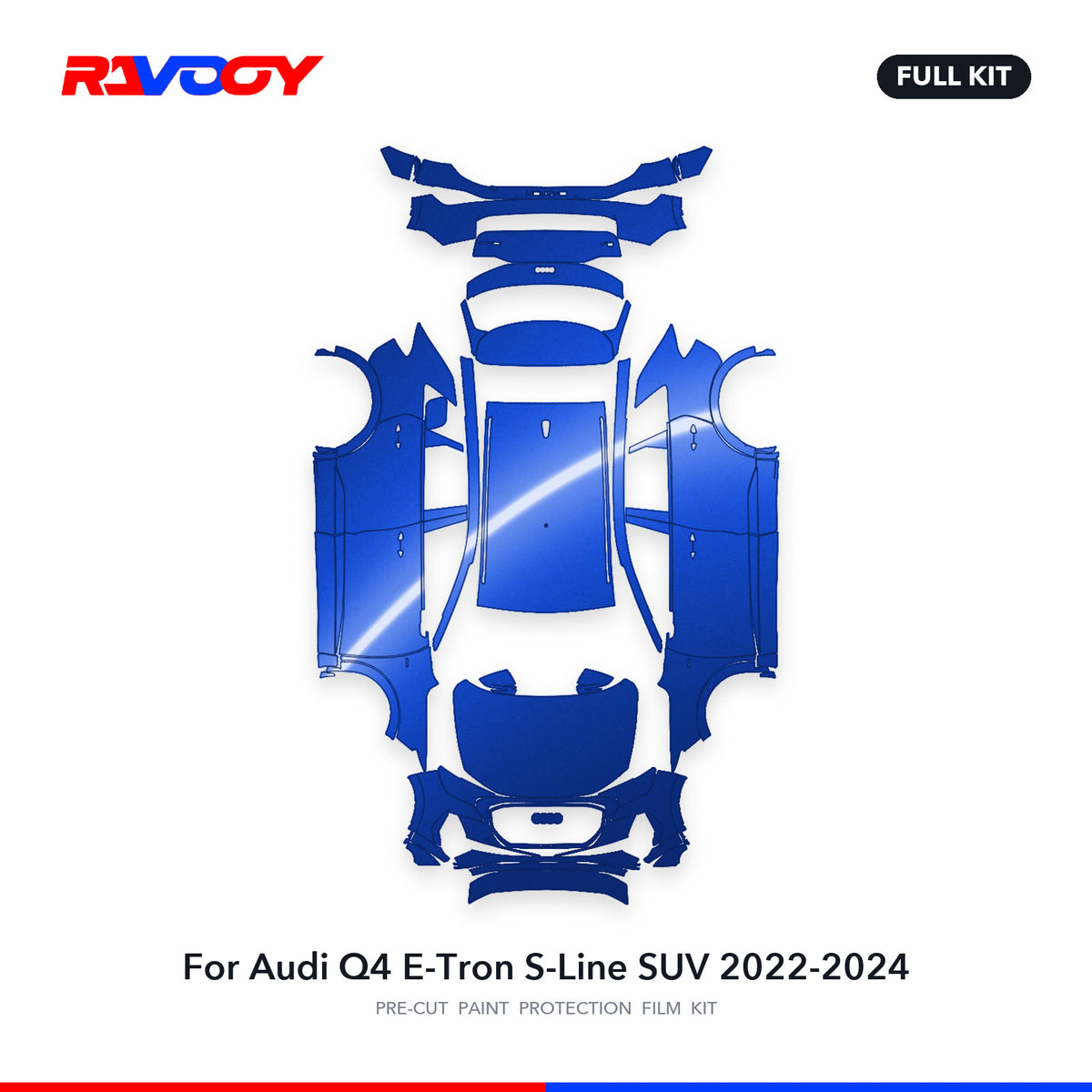 Full vehicle PPF pattern for 2022-2024 Audi Q4 E-Tron S-Line SUV