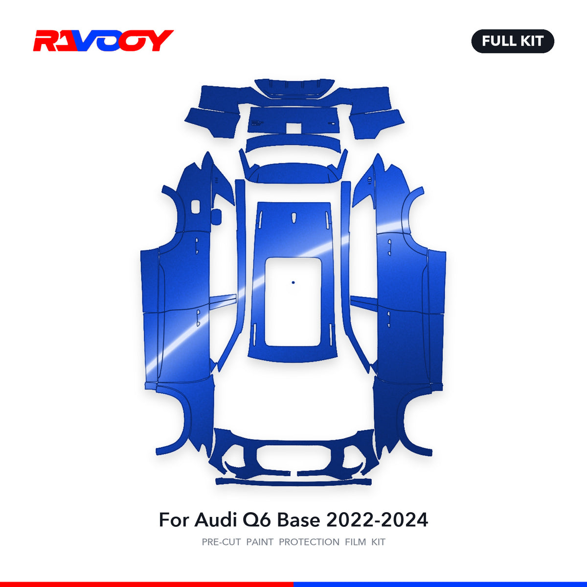 Full vehicle PPF pattern for 2022-2024 Audi Q6 Base