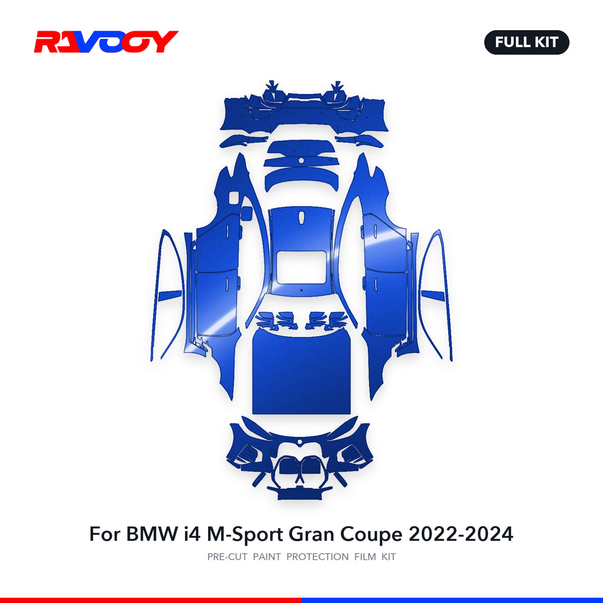 Full vehicle PPF pattern for 2022-2024 BMW i4 M-Sport Gran Coupe