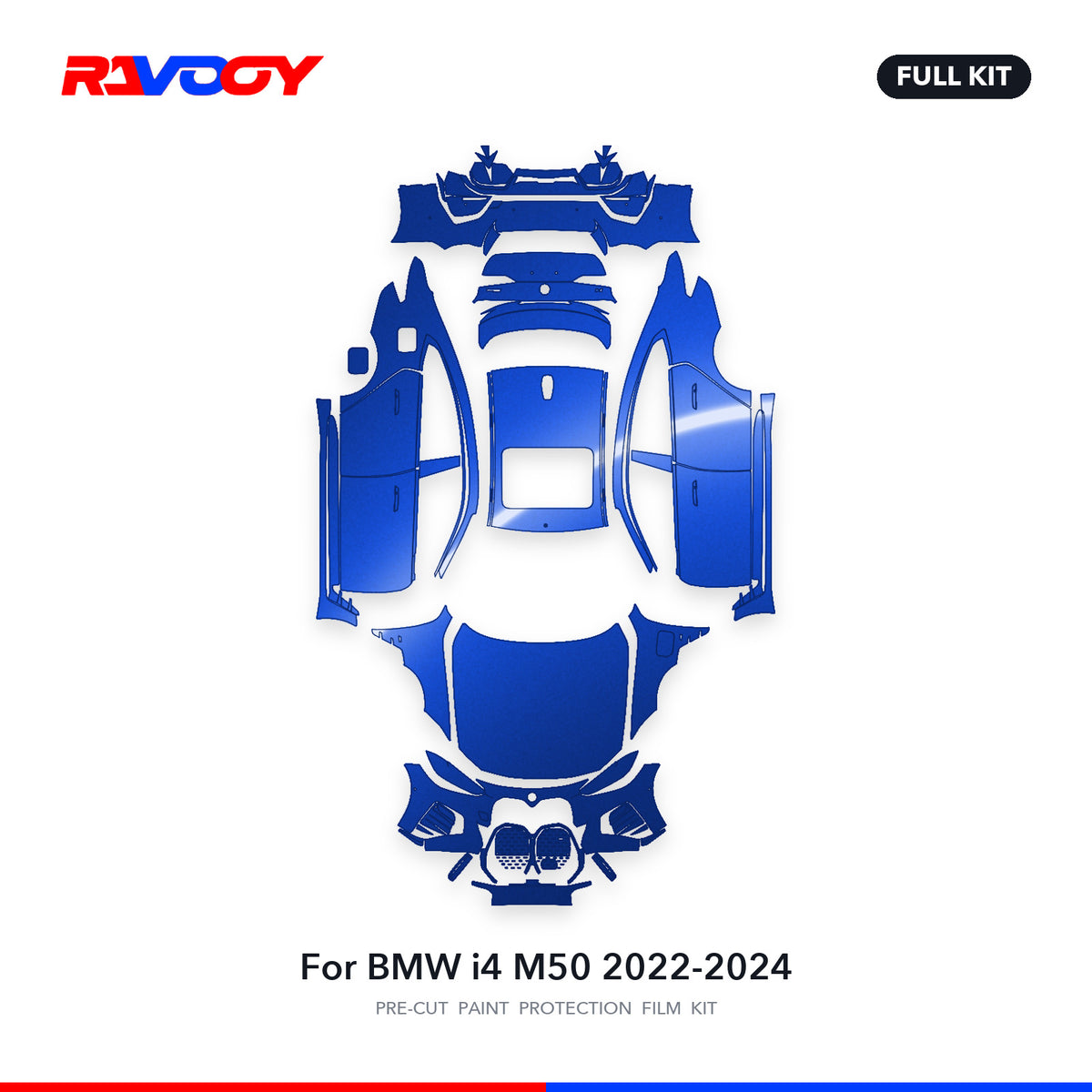 Full vehicle PPF pattern for 2022-2024 BMW i4 M50
