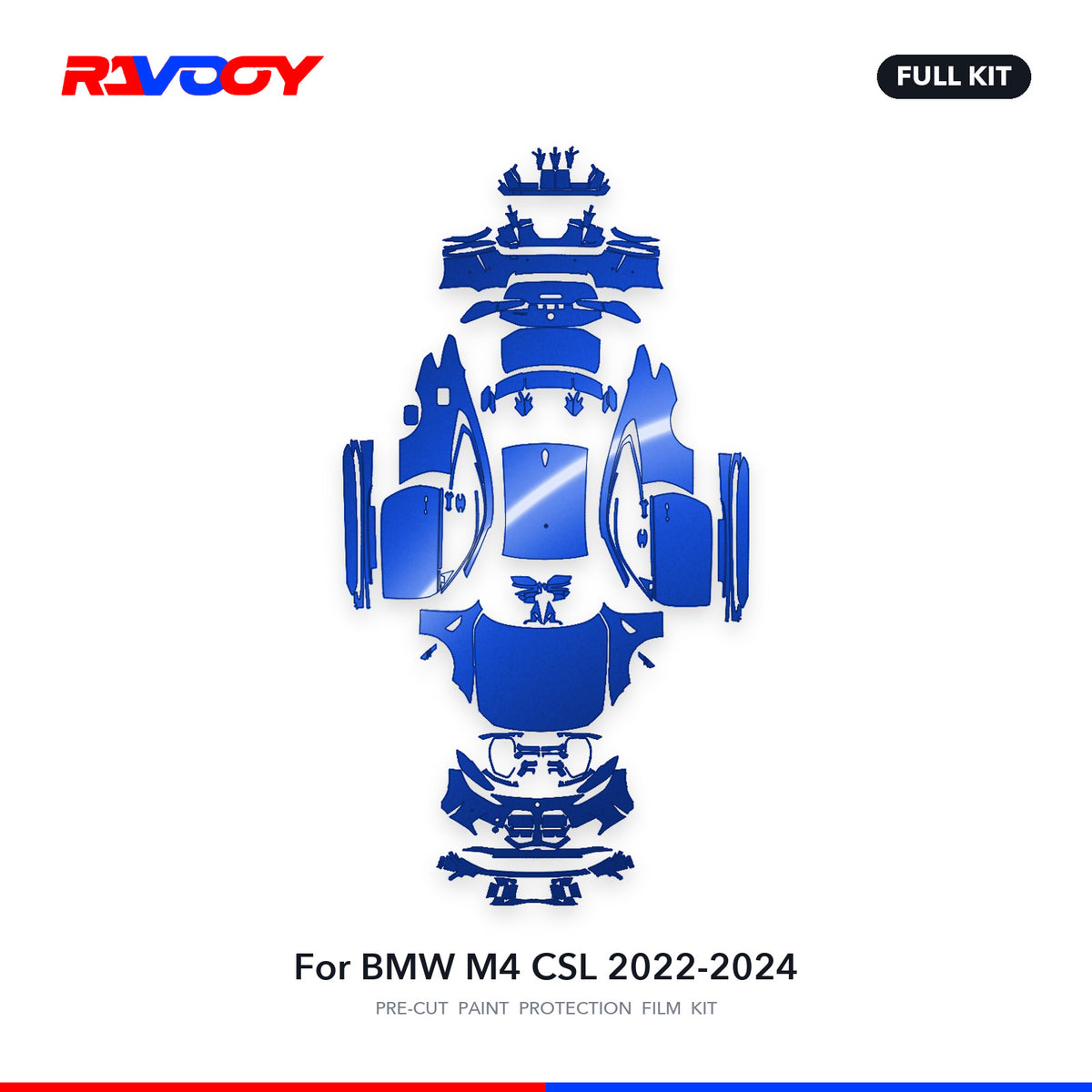 Full vehicle PPF pattern for 2022-2024 BMW M4 CSL