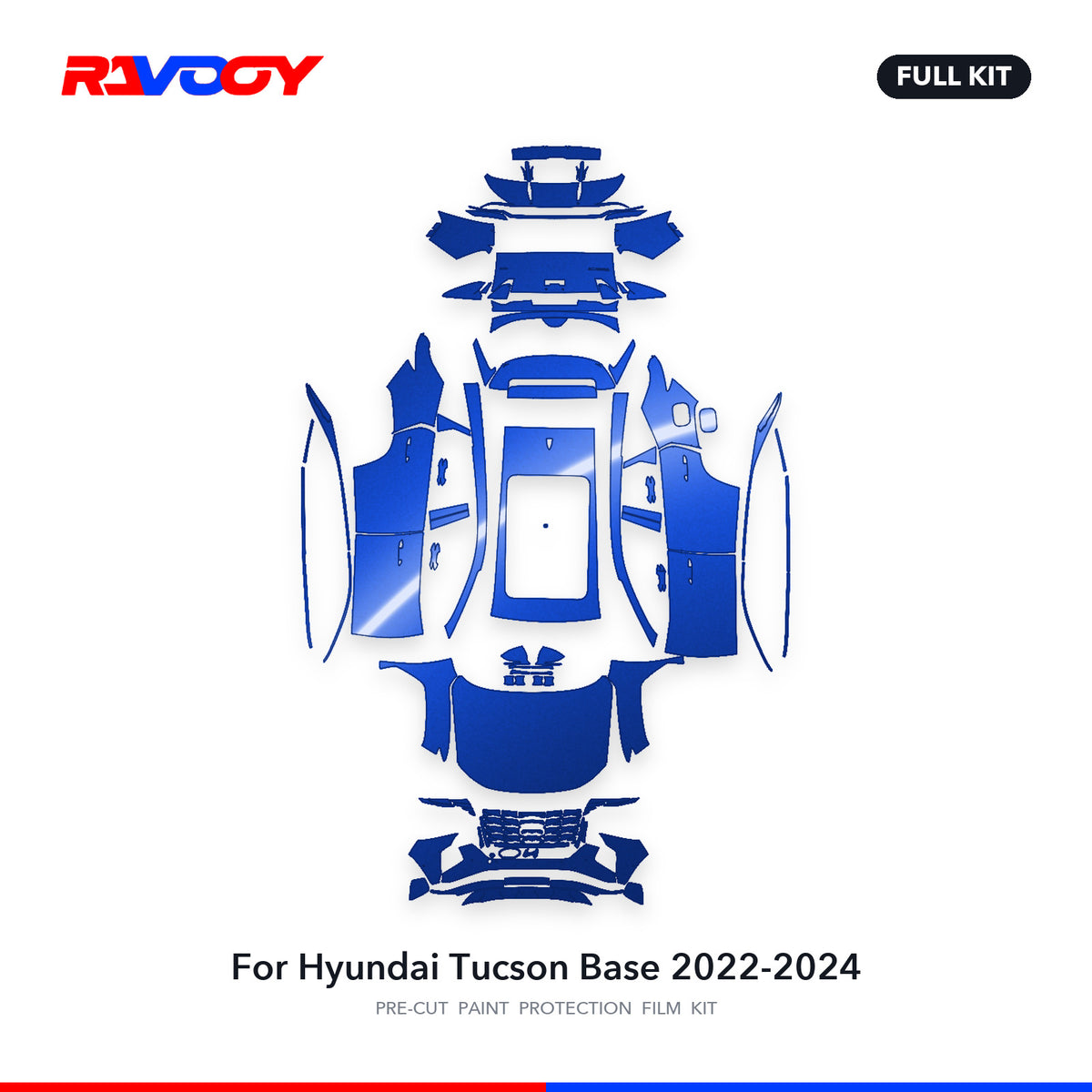Full vehicle PPF pattern for 2022-2024 Hyundai Tucson Base