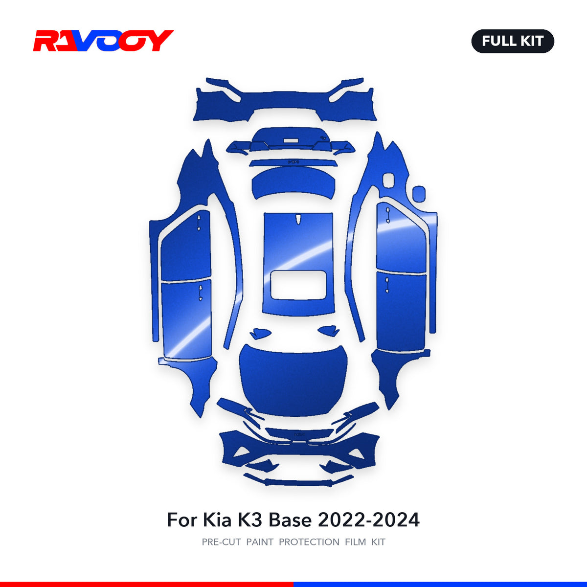 Full vehicle PPF pattern for 2022-2024 Kia K3 Base
