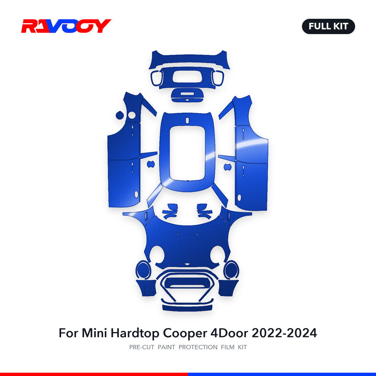 Full vehicle PPF pattern for 2022-2024 Mini Hardtop Cooper 4Door