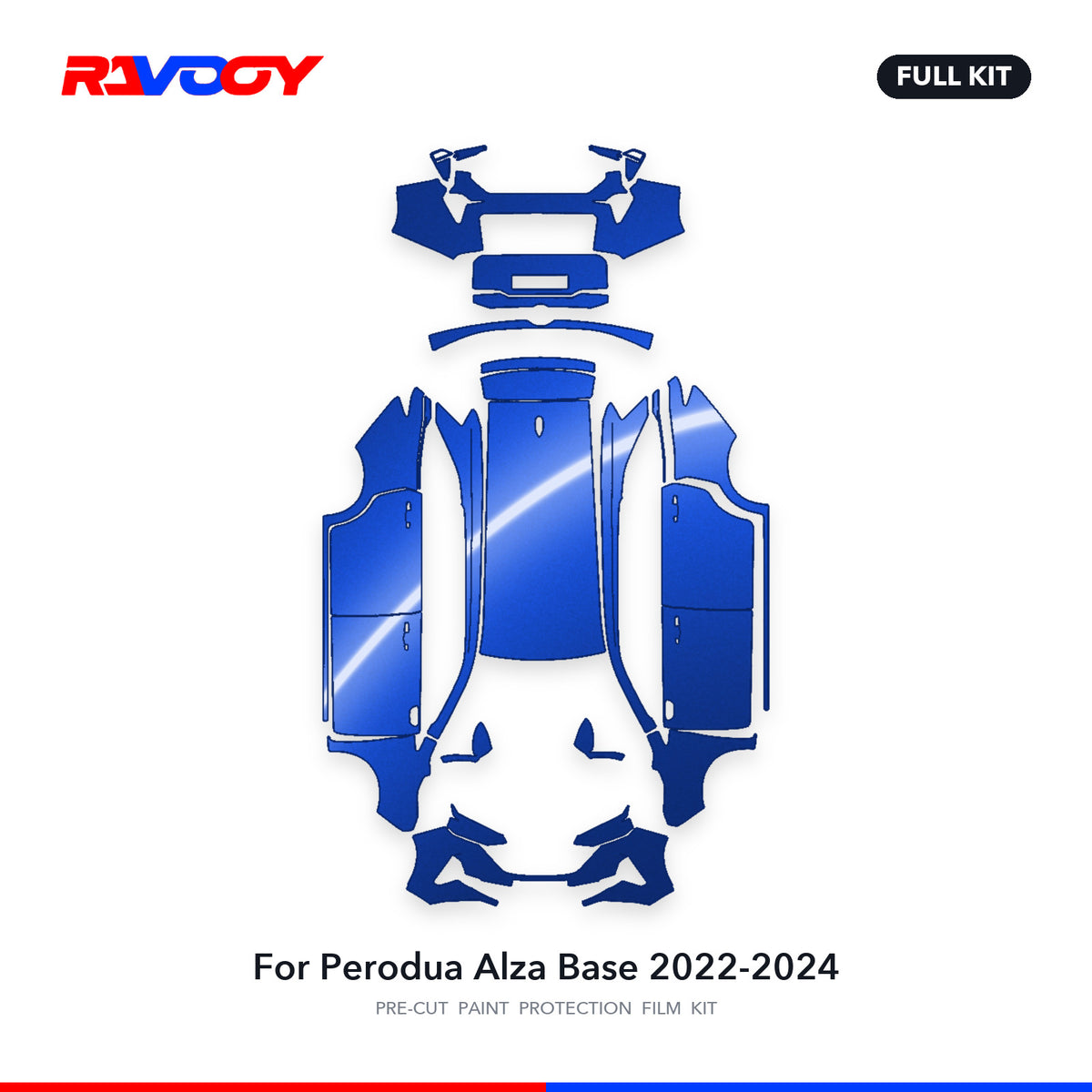 Full vehicle PPF pattern for 2022-2024 Perodua Alza Base
