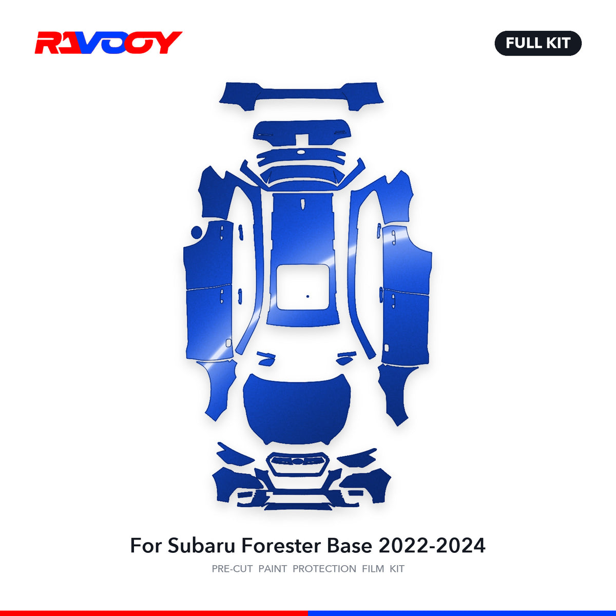 Full vehicle PPF pattern for 2022-2024 Subaru Forester Base