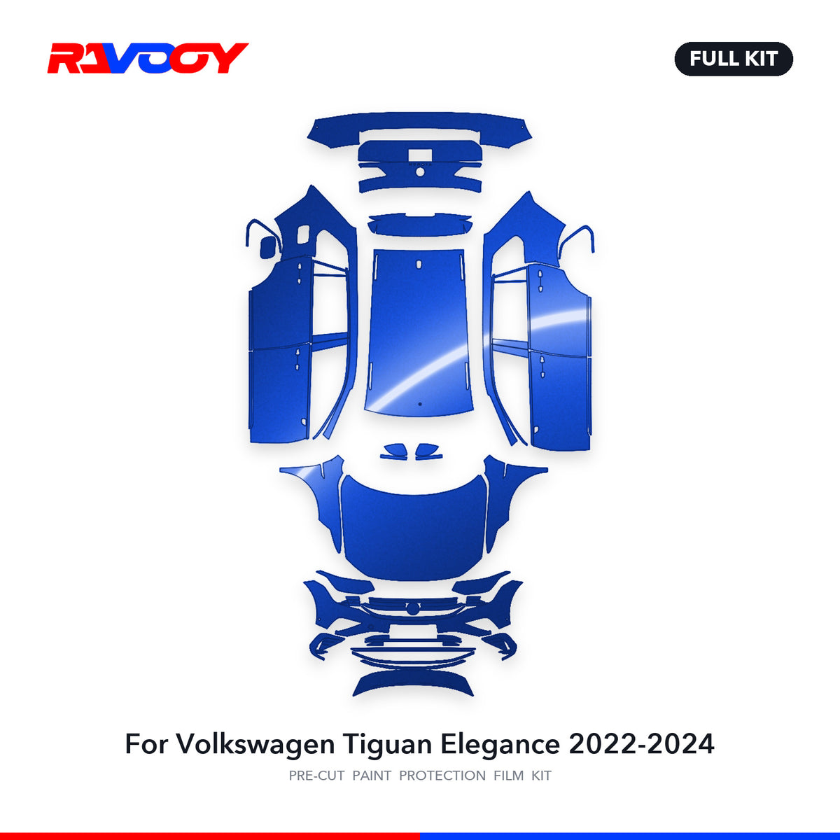 Full vehicle PPF pattern for 2022-2024 Volkswagen Tiguan Elegance