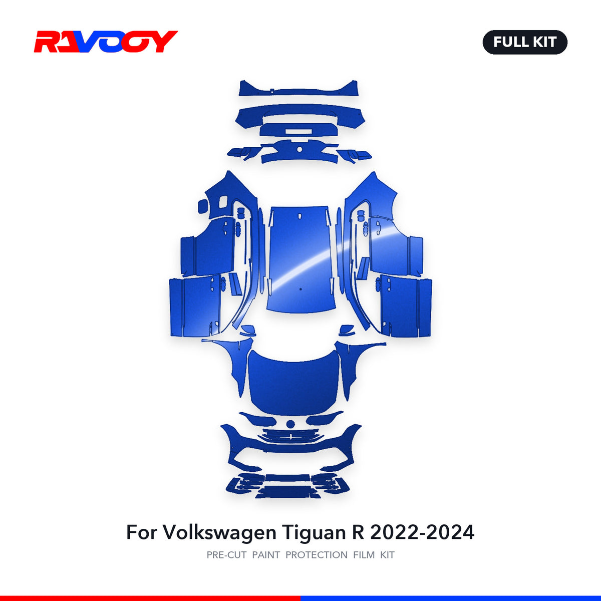 Full vehicle PPF pattern for 2022-2024 Volkswagen Tiguan R