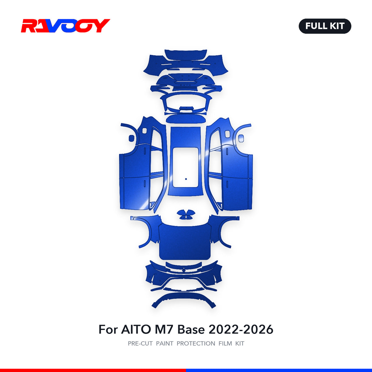 Full vehicle PPF pattern for 2022-2026 AITO M7 Base