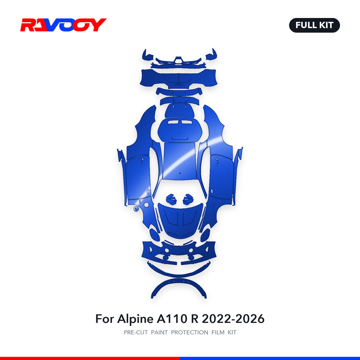 Full vehicle PPF pattern for 2022-2026 Alpine A110 R