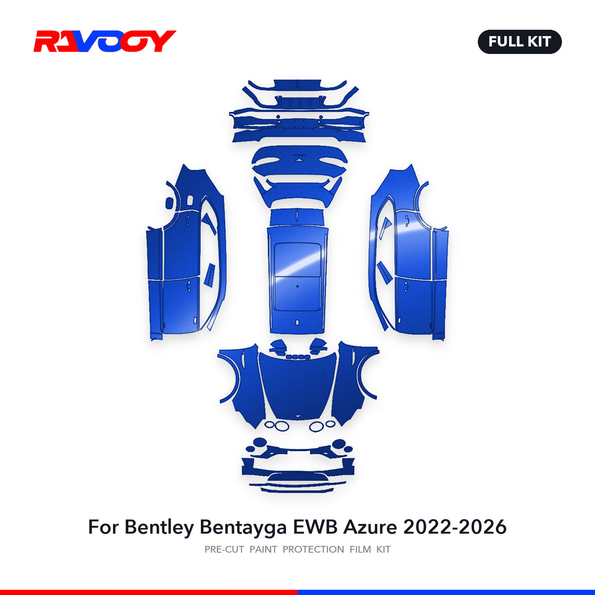 Full vehicle PPF pattern for 2022-2026 Bentley Bentayga EWB Azure