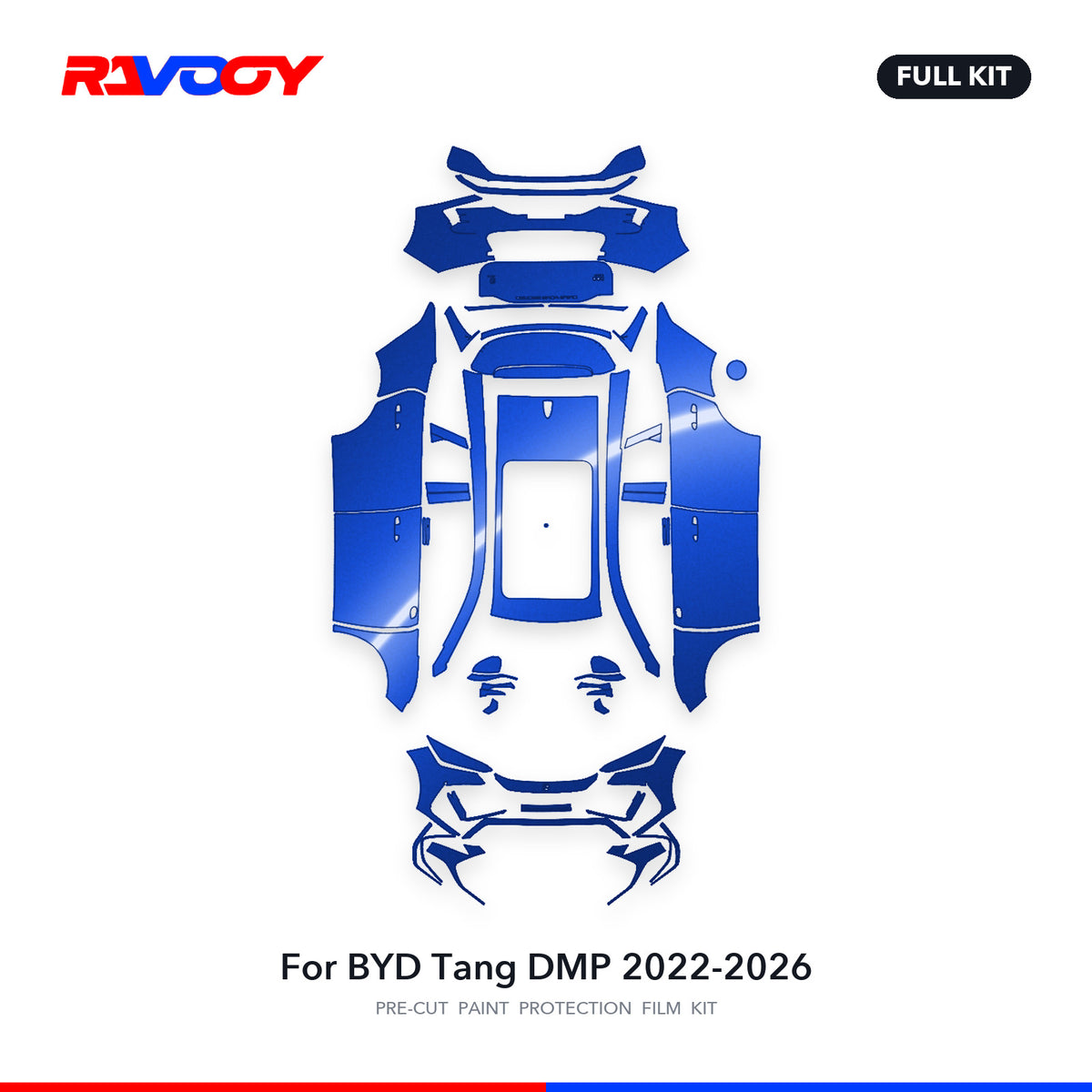 Full vehicle PPF pattern for 2022-2026 BYD Tang DMP