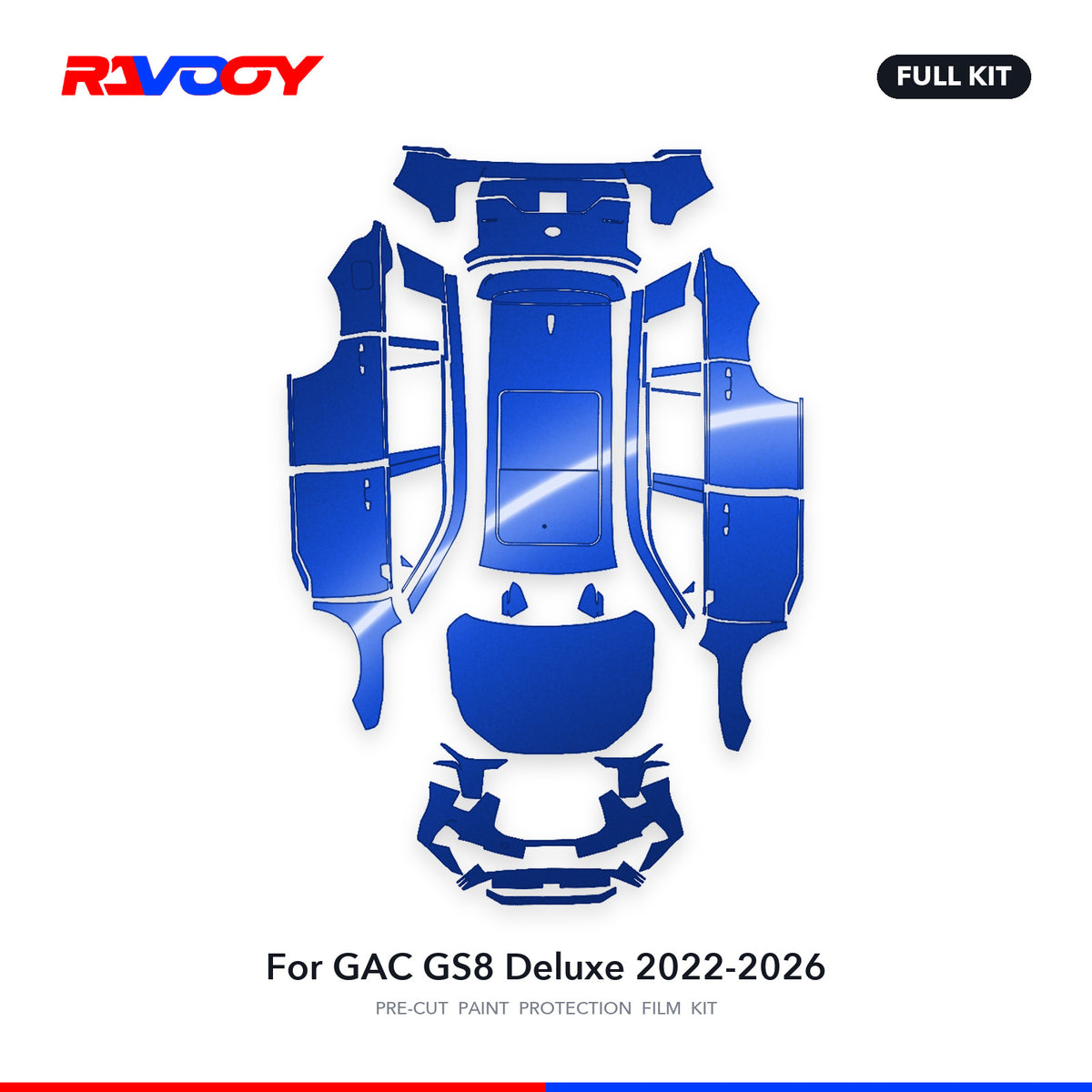 Full vehicle PPF pattern for 2022-2026 GAC GS8 Deluxe