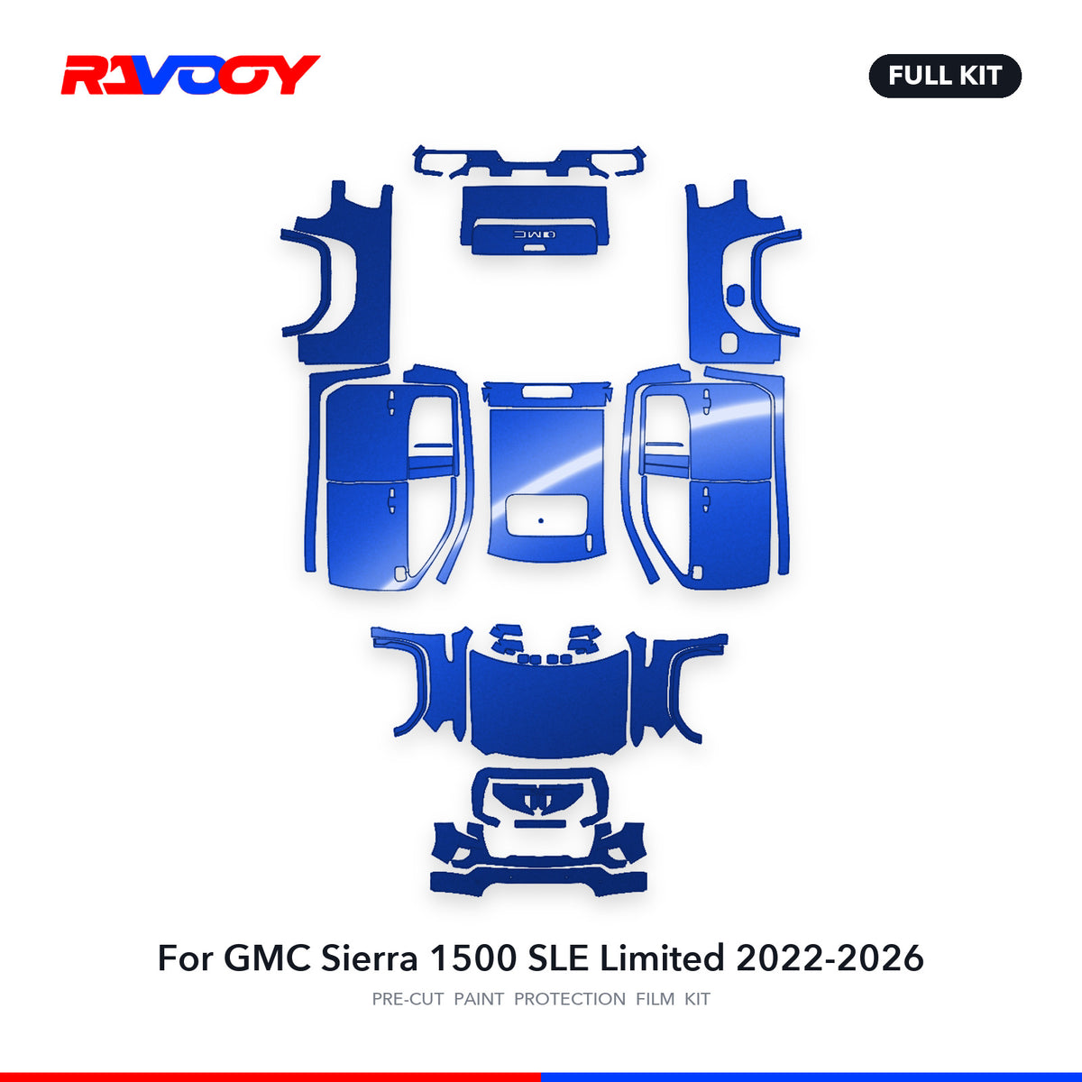 Full vehicle PPF pattern for 2022-2026 GMC Sierra 1500 SLE Limited