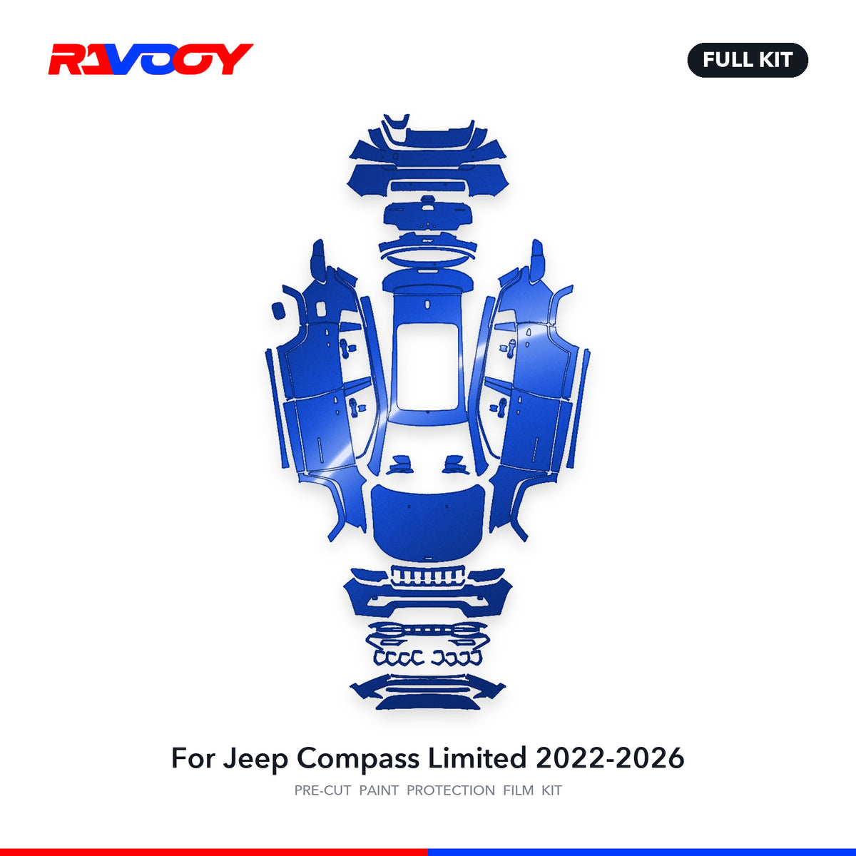 Full vehicle PPF pattern for 2022-2026 Jeep Compass Limited
