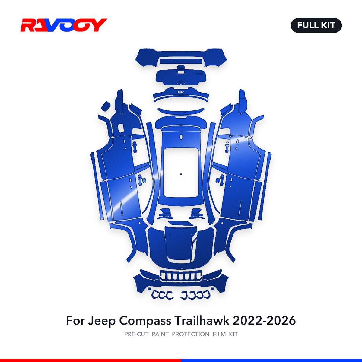 Full vehicle PPF pattern for 2022-2026 Jeep Compass Trailhawk