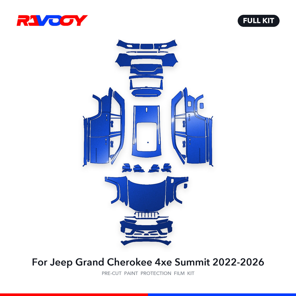Full vehicle PPF pattern for 2022-2026 Jeep Grand Cherokee 4xe Summit
