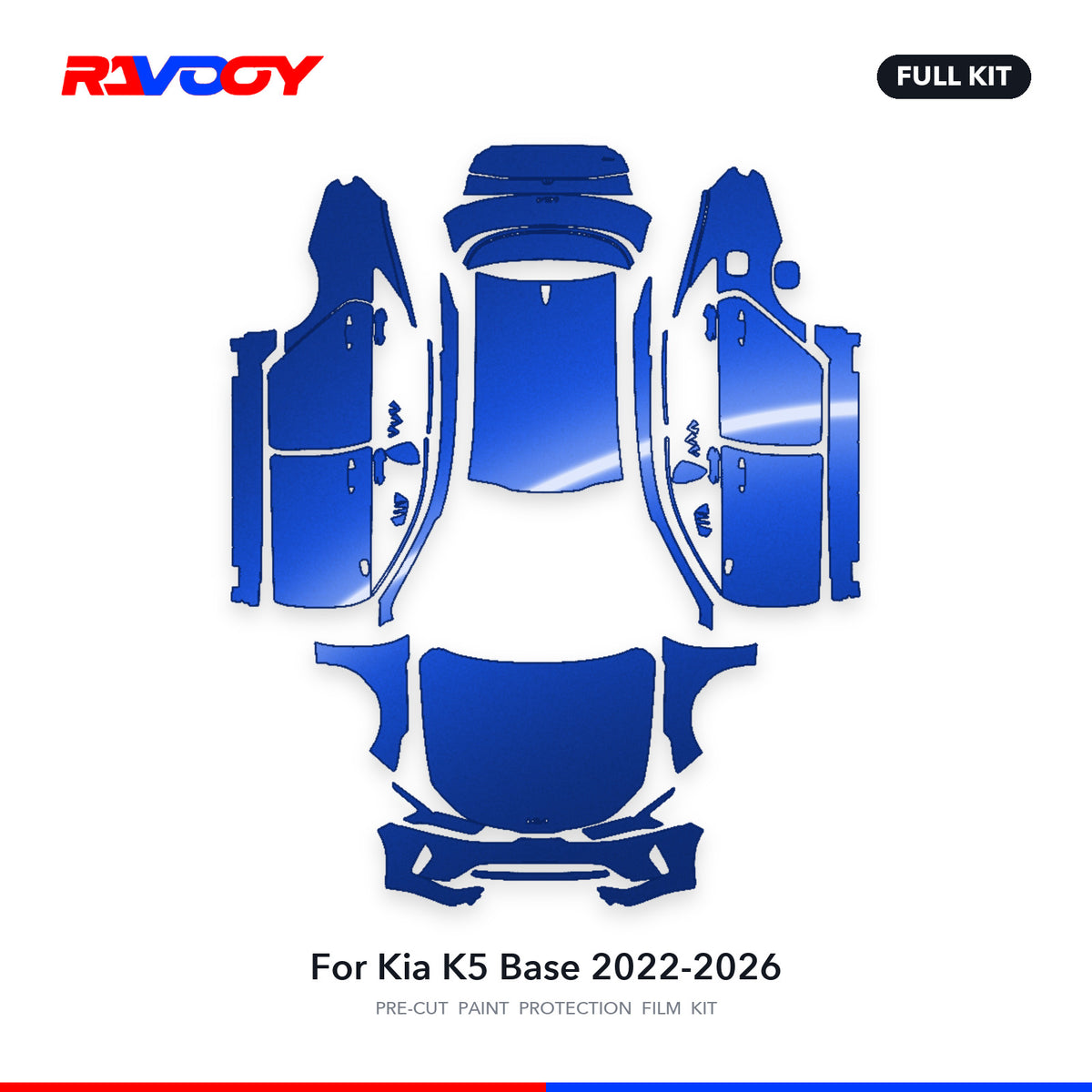 Full vehicle PPF pattern for 2022-2026 Kia K5 Base