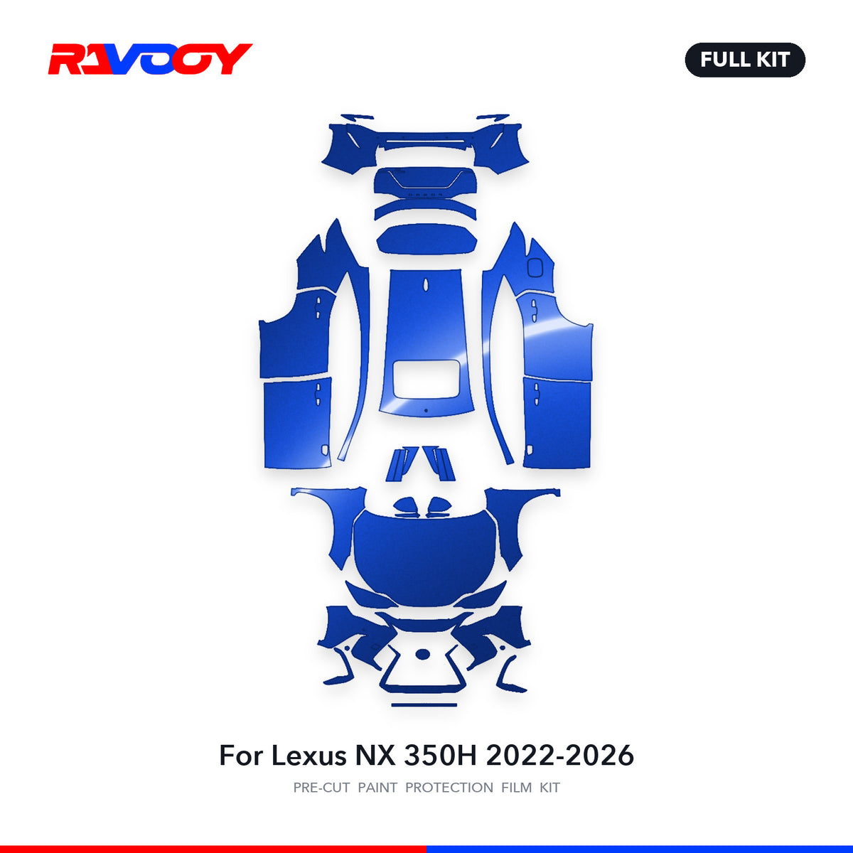 Full vehicle PPF pattern for 2022-2026 Lexus NX 350H