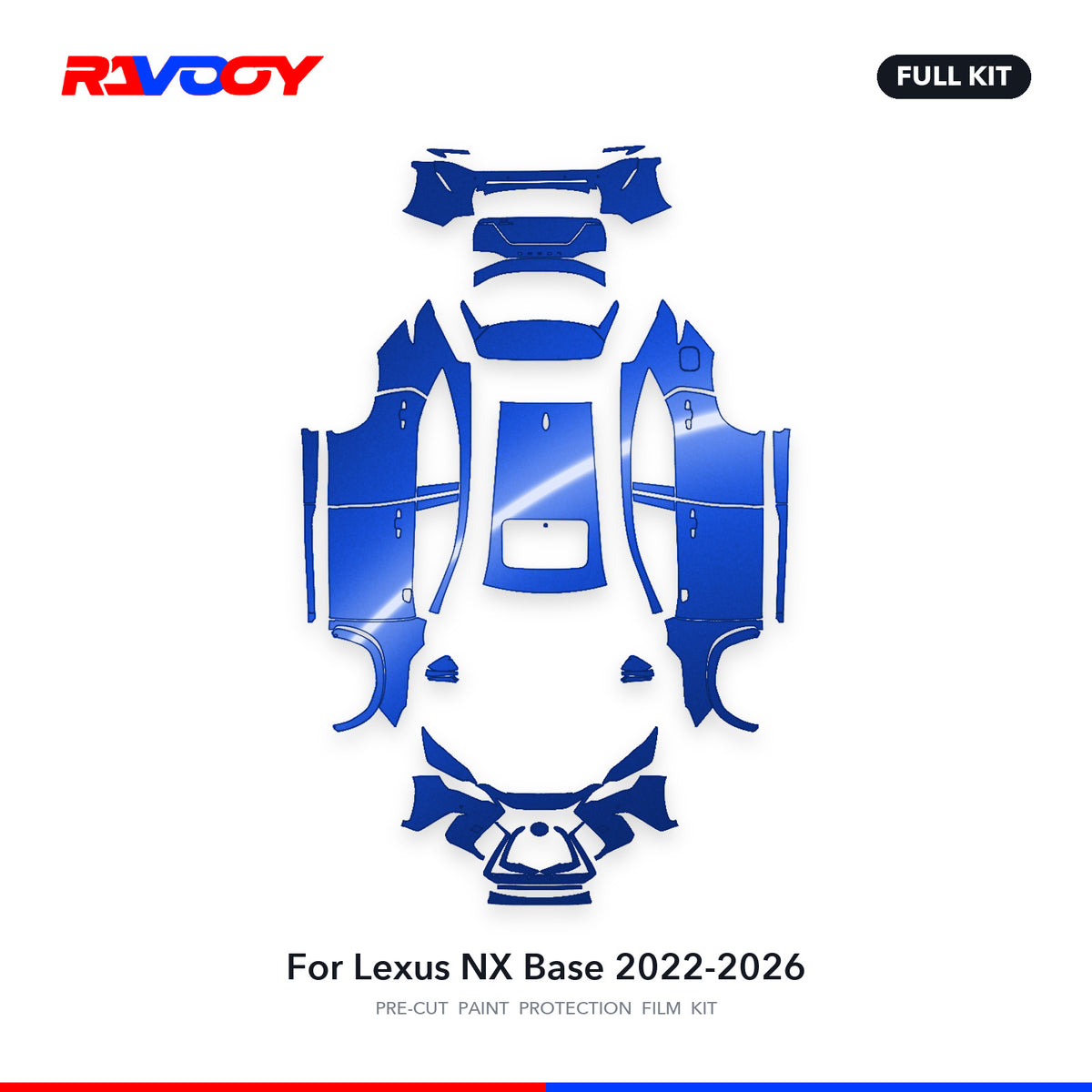 Full vehicle PPF pattern for 2022-2026 Lexus NX Base