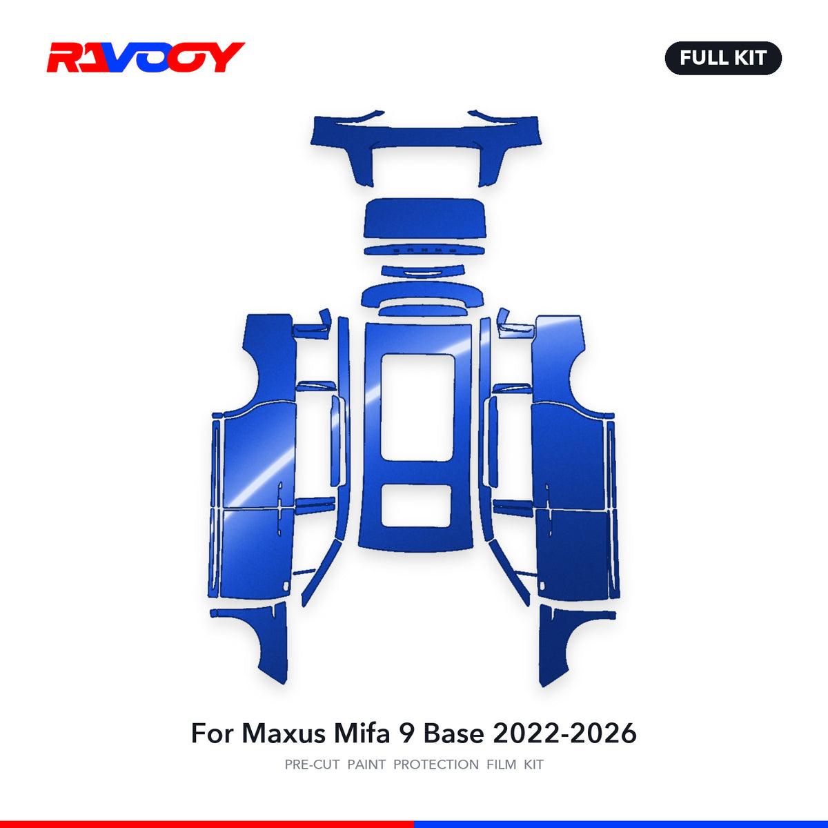 Full vehicle PPF pattern for 2022-2026 Maxus Mifa 9 Base