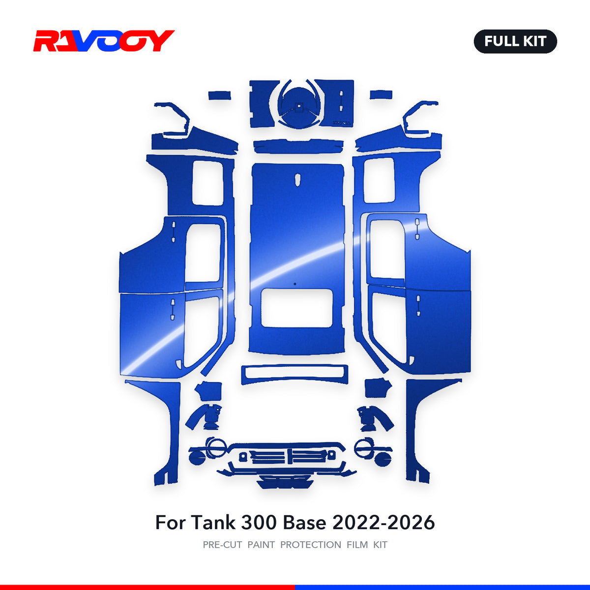 Full vehicle PPF pattern for 2022-2026 Tank 300 Base