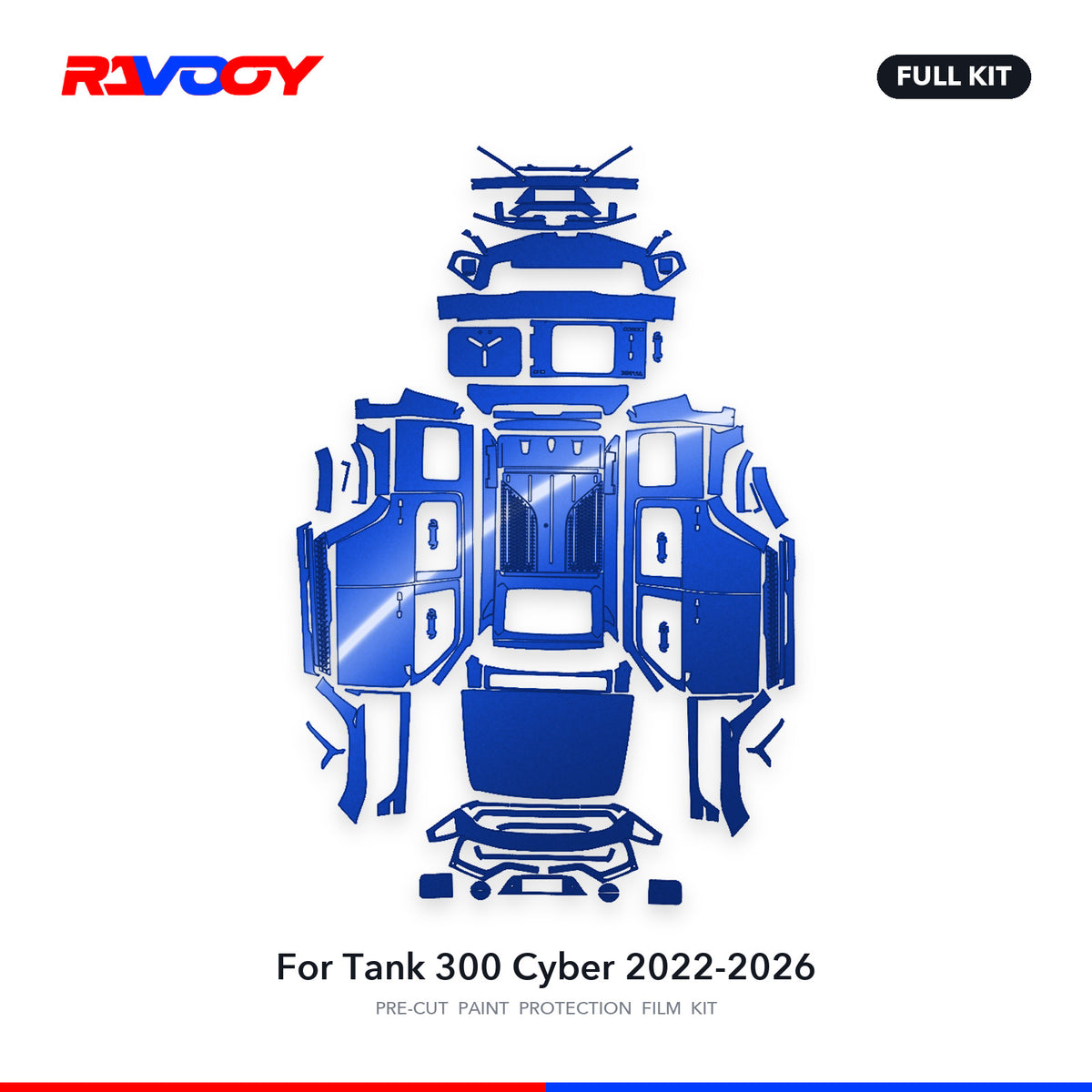 Full vehicle PPF pattern for 2022-2026 Tank 300 Cyber