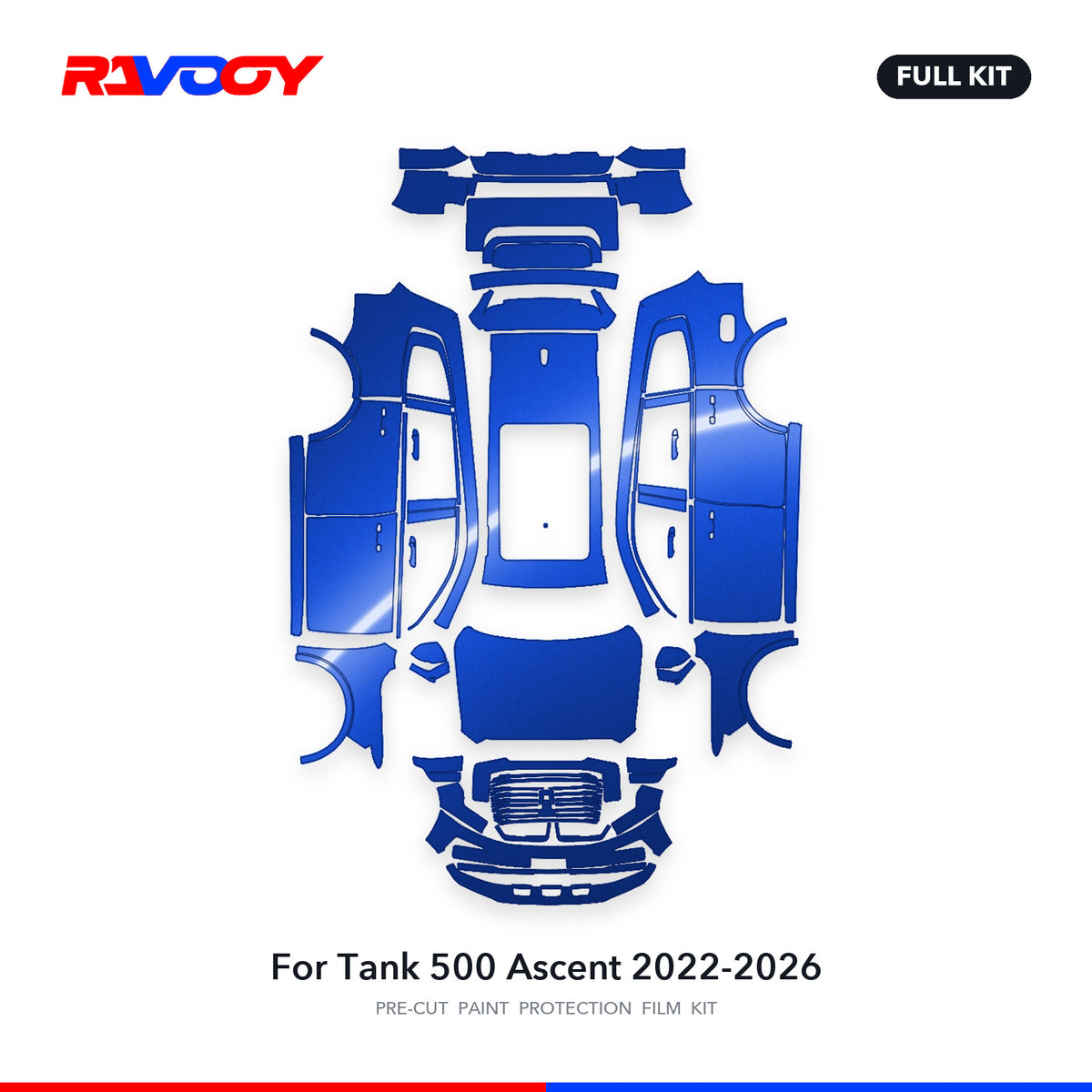 Full vehicle PPF pattern for 2022-2026 Tank 500 Ascent
