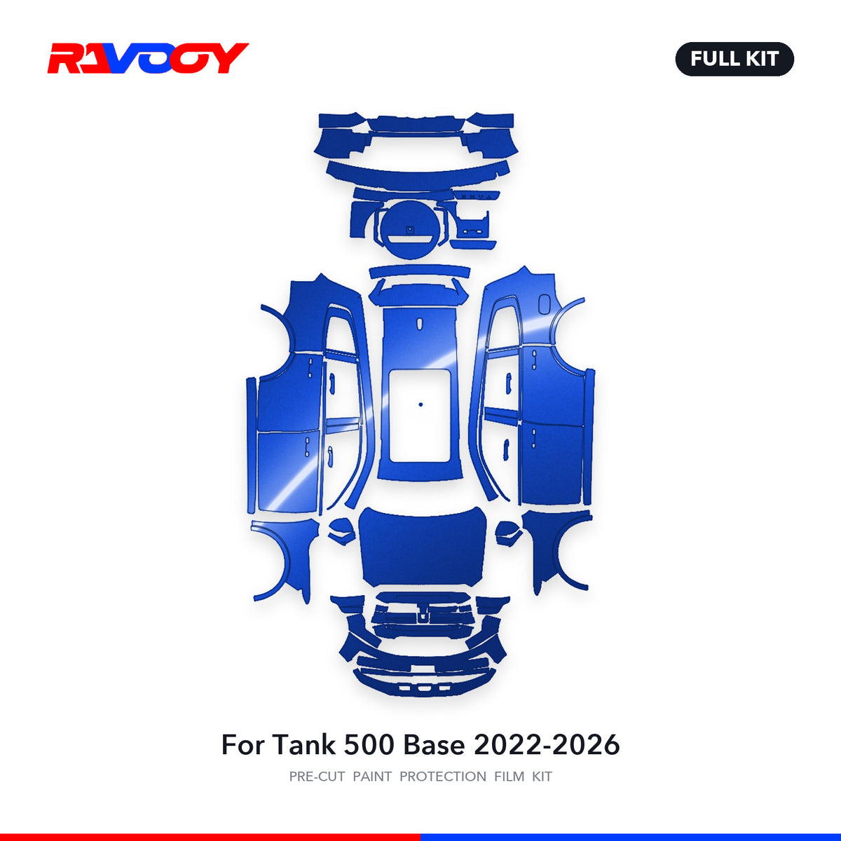 Full vehicle PPF pattern for 2022-2026 Tank 500 Base