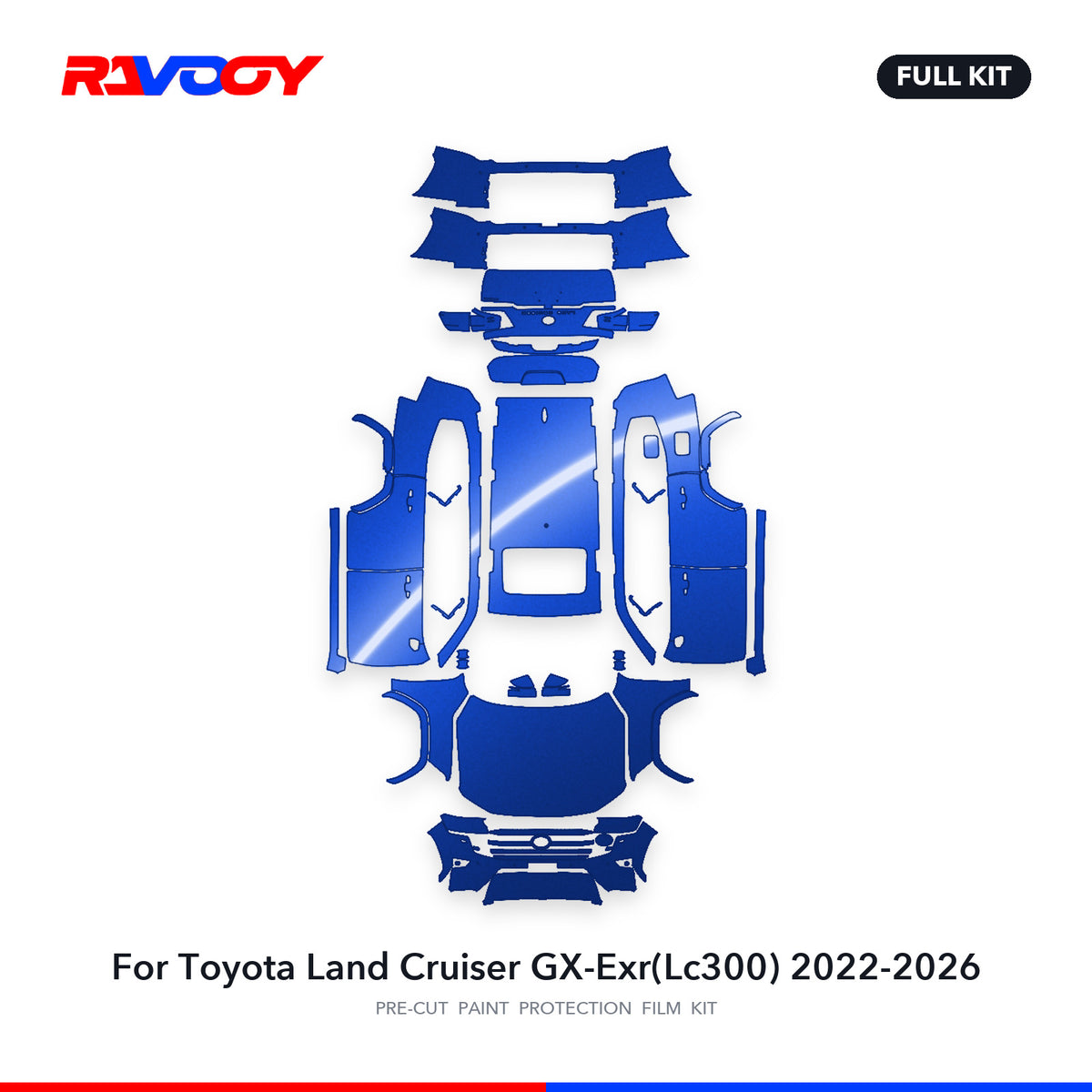 Full vehicle PPF pattern for 2022-2026 Toyota Land Cruiser GX-Exr(Lc300)