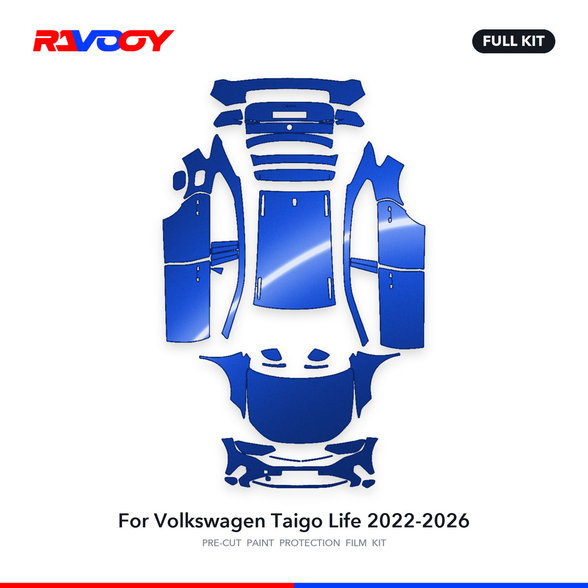 Full vehicle PPF pattern for 2022-2026 Volkswagen Taigo Life