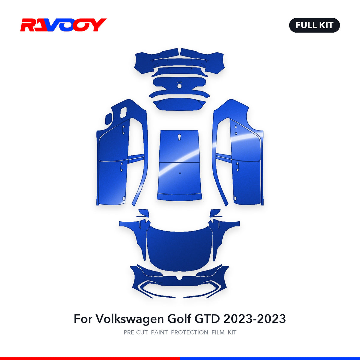 Full vehicle PPF pattern for 2023-2023 Volkswagen Golf GTD