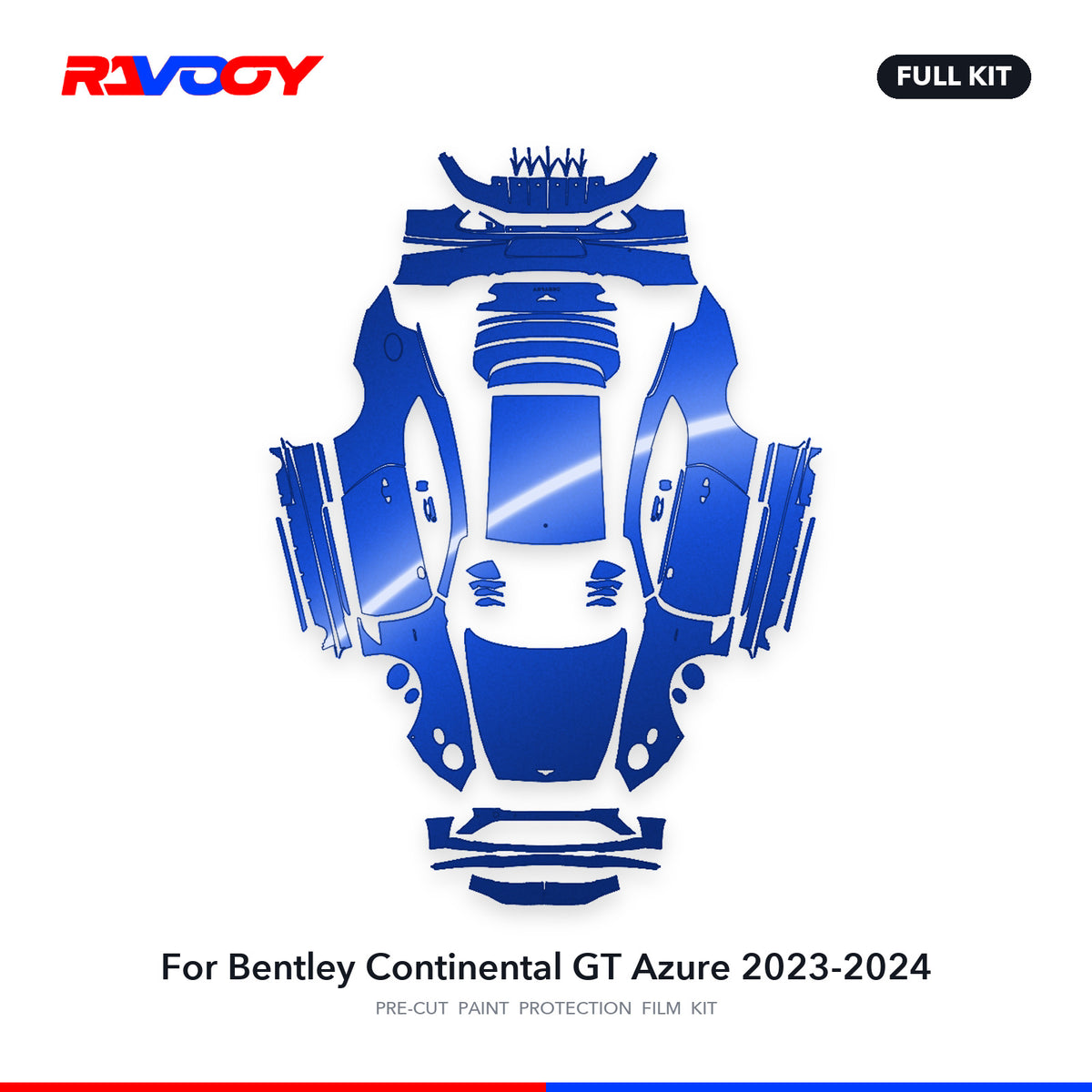 Full vehicle PPF pattern for 2023-2024 Bentley Continental GT Azure