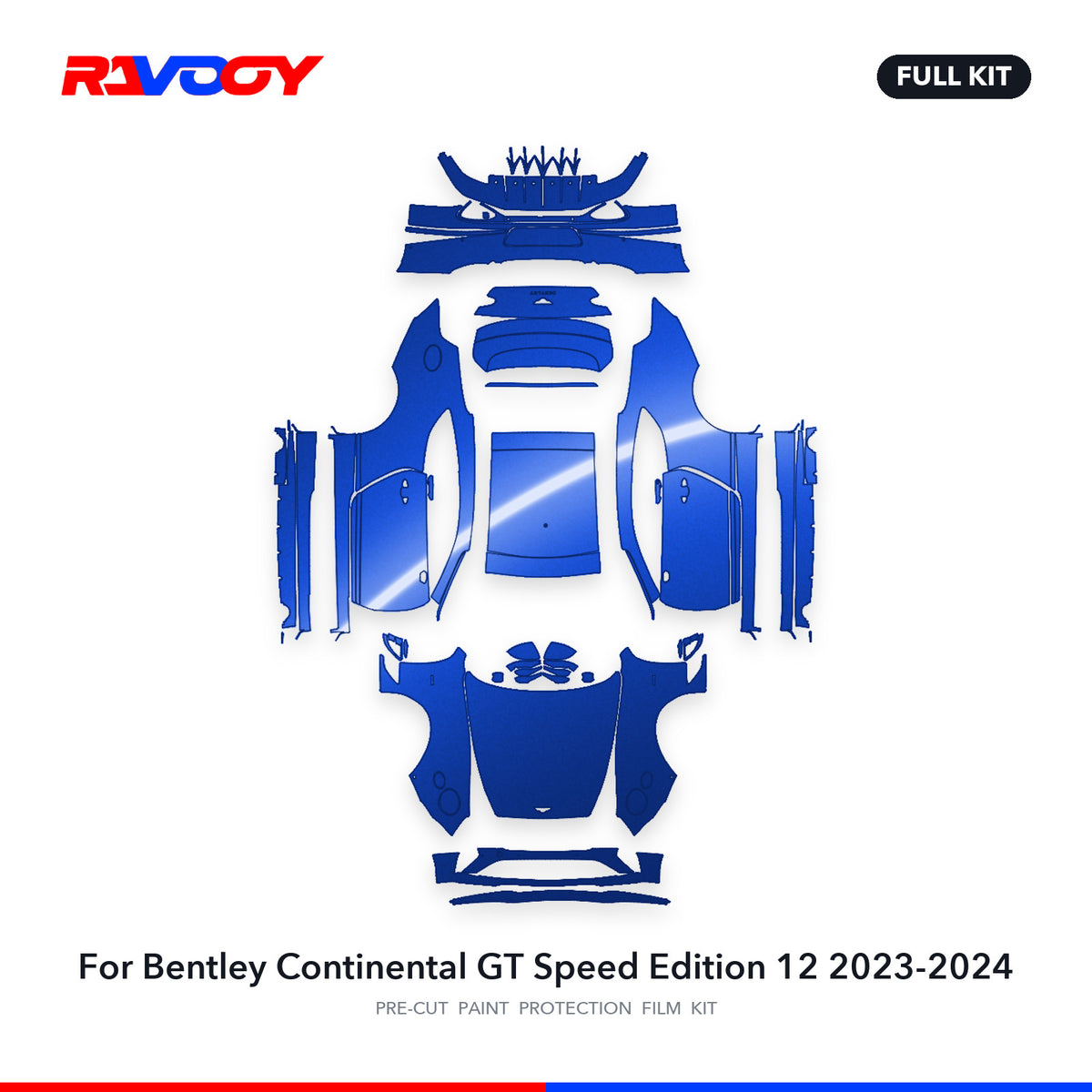 Full vehicle PPF pattern for 2023-2024 Bentley Continental GT Speed Edition 12