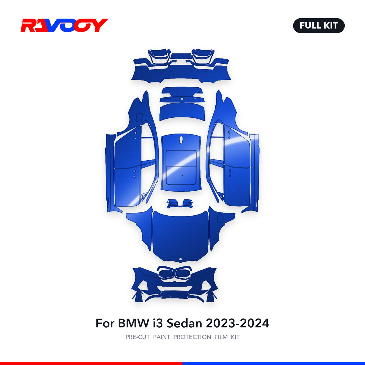 Full vehicle PPF pattern for 2023-2024 BMW i3 Sedan