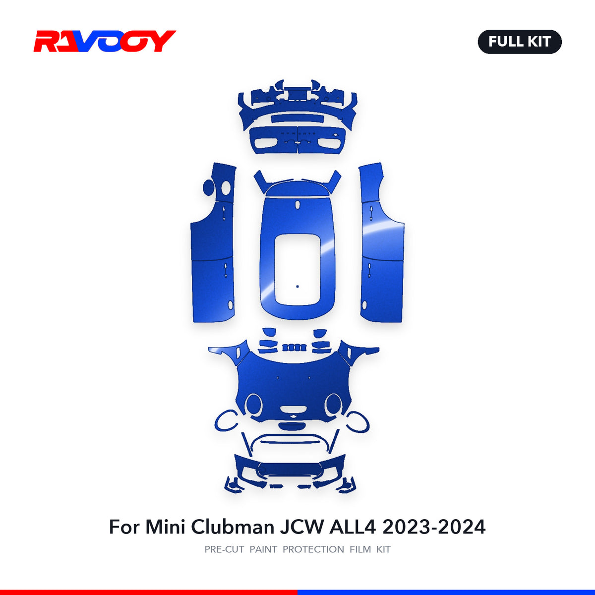 Full vehicle PPF pattern for 2023-2024 Mini Clubman JCW ALL4